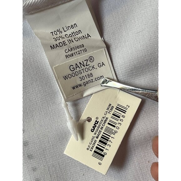 Ganz Home Is Where The Cat Is B&W Linen Blend Tea Towel Embroider 24" NWT Gift - Picture 4 of 6